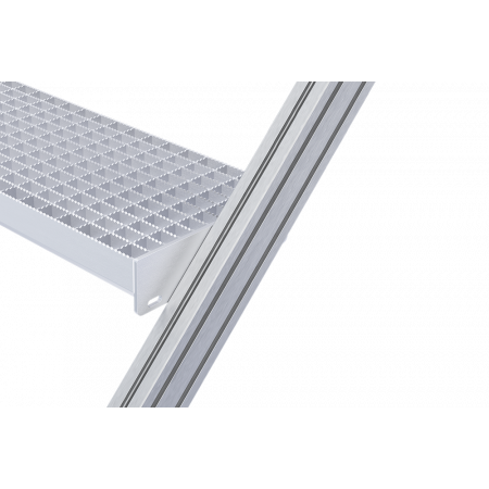 Stufenbelag als Option: Aluminium Gitterrost R13