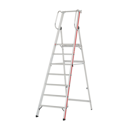 Leichte Plattformleiter mit 7 Stufen und Handlauf