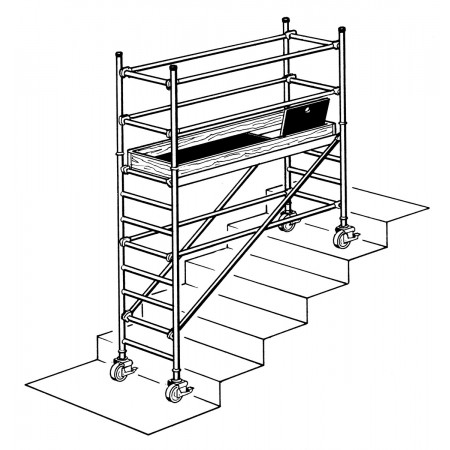 Aufbau auf Treppe möglich (Abbildung symbolisch)