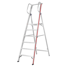 Leichte Plattformleiter mit 6 Stufen und Handlauf