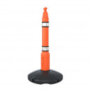 Absperrpfosten orange kpl. mit Bodenteller 1 m hoch