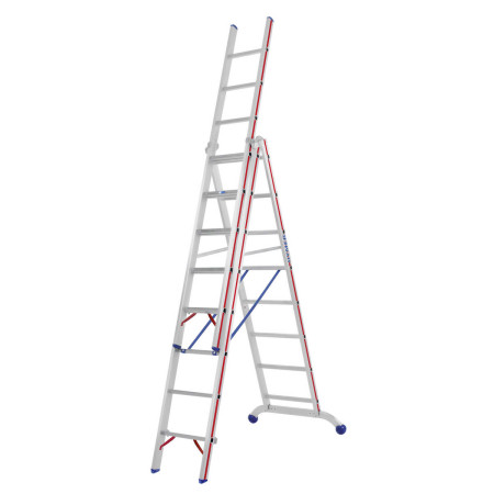 Variante 3x8 come scala a cavalletto con un'altezza raggiungibile di 4,65 m