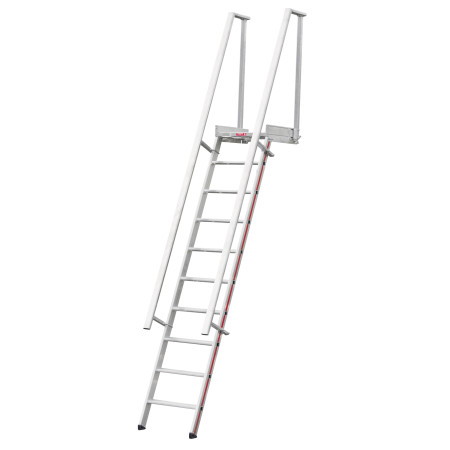Scala d'accesso inclinata a 68° con pedana 
