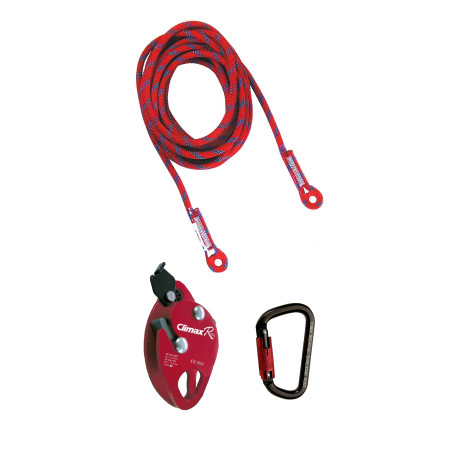 Lifeline-Set mit Sicherungsleine, Fallschutzgerät und Karabiner