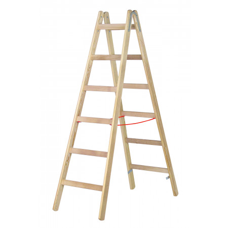 Wood ladder with 2 x 6 rungs