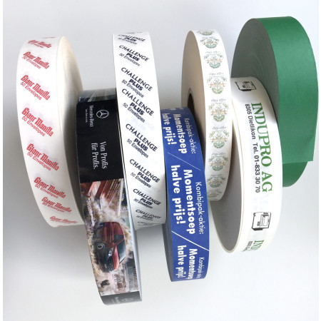 All types of tape can be imprinted with text, logos or bar codes