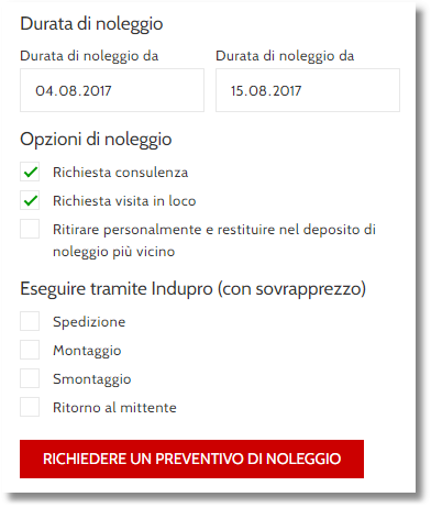 Offerte per il noleggio